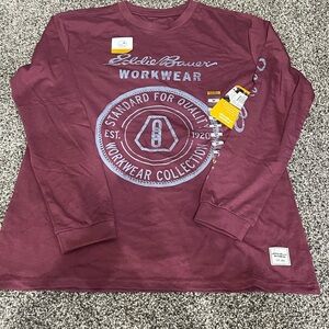 NWT Eddie Bauer plum workwear stain resistant long sleeve shirt M